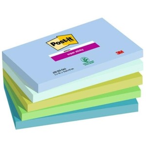 Foglietti Post-it Super Sticky 76 mm x 127 mm 5 blocchetti da 90 fogli Oasis
