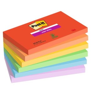 Foglietti Post-it Super Sticky 76 mm x 127 mm 6 blocchetti da 90 fogli Playful