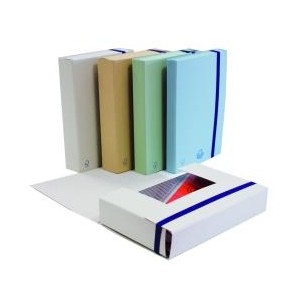 CF6CARTELLA ECO NEW DORSO 3 3LEMBI C/ELAST PIATTO AZZURRO