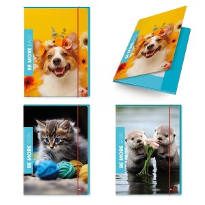 CF 6 CARTELLINE 3 LEMBI BABY DORSO 1CM CON ELASTICO TONDO 25 5X35 COVER 700GR PLASTICA LUCIDA