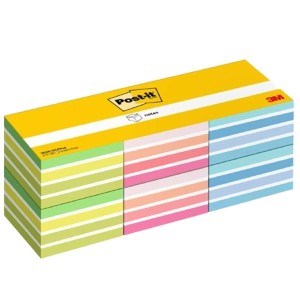 CUBO DI FOGLIETTI POST-IT COLORI ASSORTITI 76 MM X 76 MM 450 FOGLI/BLOCCHETTO 6 BLOCCHETTI/CONFEZIONE