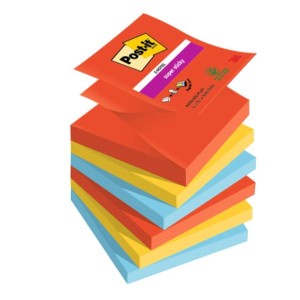 Foglietti Post-it Super Sticky Z-Notes 76 mm x 76 mm 6 blocchetti da 90 fogli Playful