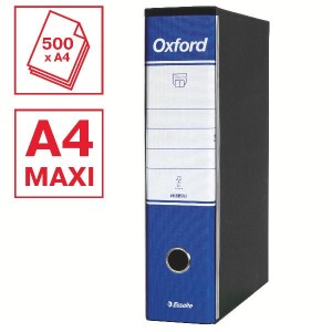 Registratori Oxford Esselte - F.to protocollo - dorso 8 cm - f.to utile 23x33cm blu (conf.6)