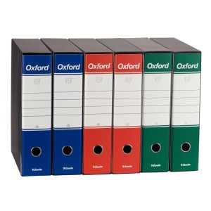 Registratori Oxford Esselte - F.to protocollo - dorso 8 cm - f.to utile 23x33cm rosso (conf.6)