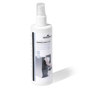 Superclean Fluid in flacone da 250 ml con nebulizzatore adatto alla pulizia di superfici (pc stampanti telefoni)