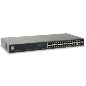 26-Port Web Smart Gigabit PoE Switch 2 x Gigabit SFP 24 PoE Outputs 370W