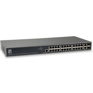 26-Port L3 Lite Managed Gigabit PoE Switch 24 PoE Outputs 370W 2x SFP/RJ45 Combo