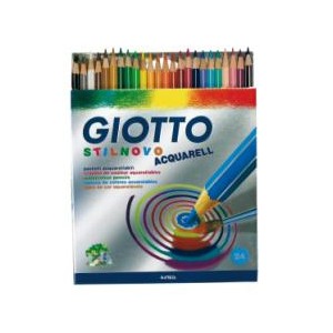 Pastelli Giotto Stilnovo Acquarell 24 pz assortiti esagonali verniciati colore mina spigoli argento mina acquerellabile 3 3 mm